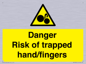 Danger Risk of trapped hand/fingers